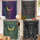GobekUsa Celestial Moon Phase Tapestry with Floral Accents