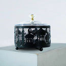 GobekUsa Eid Mubarak Metal Fruit Snack Tray: Castle Tea Tray with Lid