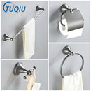 GobekUsa Gray Bathroom Accessories Set: Towel Rack, Toilet Brush Holder, Shelf, Soap Dish
