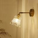 GobekUsa Brass Mirror Wall Sconce with Glass Shade for Bedroom and Living Room