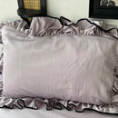GobekUsa Cooling Silky Ruffled Bedding Set 180X220 - 4 Piece Smooth Fitted Sheet