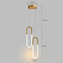 GobekUsa Gold Ring Pendant Lights Warm White LED U Shape Hanging Lamp