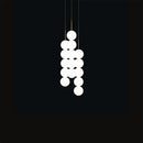 GobekUsa Art Deco LED Glass Pingpong Pendant Light in Gold Chrome Black.
