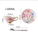 GobekUsa Lily Flower Tea Set with Spoon - High-end Porcelain Cup Saucer Mug