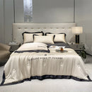 GobekUsa Ice Silk Embroidered Quilt Set: Luxury European Style, Cooling Comforter