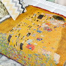 GobekUsa Gustav Klimt The Kiss Art Pattern Cotton Fabric Blanket
