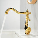 GobekUsa Gold Basin Faucet Single Handle Bathroom Sink Tap Hot Cold Mixer Tap