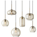 GobekUsa Industrial Retro LED Glass Pendant Light Chandelier for Kitchen Restaurant