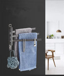 GobekUsa Gray Aluminum Swivel Towel Hanger: Wall Mounted Folding Bathroom Towel Bar