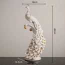 GobekUsa Golden Phoenix Peacock Sculpture Home Decor Ornament Figurine