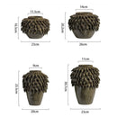 GobekUsa Leaf Relief Ceramic Vase: Hand-made 3D Floral Arrangement Pot