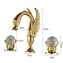 GobekUsa Gold Swan Crystal Handle Bathroom Faucet - Deck Mounted Basin Mixer Tap