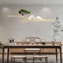 GobekUsa Acrylic Mountain Peak Pendant Lights for Chinese Living Room Study Zen Restaurant