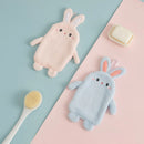 GobekUsa Cartoon Rabbit Hand Towel: Kids Coral Velvet Quick Dry Microfiber Towel