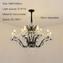 GobekUsa Crystal Candle Chandelier Lighting: Black Pendant Lamps for Dining Kitchen & Farmhouse