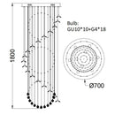 GobekUsa Elegant Crystal Chandeliers for High Ceiling Living Room Foyer Staircase Lighting