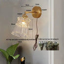 GobekUsa Clear Glass LED Wall Lamp Pull Chain Switch Modern Luxury Home Decor