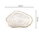 GobekUsa Gold Foil Glass Tray Geometric Fruit Plate Home Decor Accessory