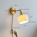 GobekUsa Ceramic Wall Sconce with Adjustable Iron Arm for Living Room Décor