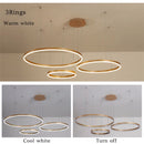 GobekUsa Brushed Gold LED Chandelier Rings Ceiling Mounted Lighting