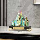 GobekUsa Ceramic Mountain Sculpture Decor - Golden/Silver Landscape Ornament