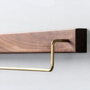 GobekUsa Black Walnut Wood Towel Rack with Brass Accents