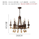 GobekUsa Iron Art Crystal Candle Chandelier LED Lighting for Living Room Bedroom Bar