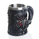 GobekUsa Baphomet Resin Stainless Steel Beer Glass Tankard Pub Bar Decor