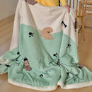 GobekUsa Korean Cartoon Plush Blanket, Soft Nap Sofa Cover for Home Dormitory