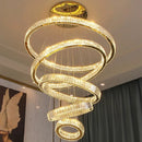 GobekUsa Crystal Round Chandelier: Elegant Stair Pendant Light for Luxury Home Decor