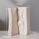 GobekUsa Ceramic Man Face Book Stand Vase for Room Decor and Storage