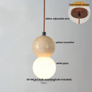 GobekUsa LED Pendant Light Stone Wood Glass Nordic Modern Hang Lamp