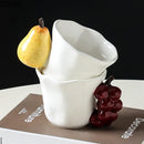 GobekUsa Fun Fruits Ceramic Mug Lemon/grape Dining Coffee Afternoon Tea Cup