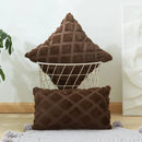 GobekUsa Geometric Diamond Pattern Plush Cushion Cover for Stylish Home Decor