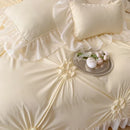 GobekUsa Lace Princess Bedding Set: Romantic Ruffles & Bow Duvet Cover, Sheet, Pillowcases