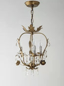GobekUsa Iron Crystal Chandelier for Corridor Bedroom Restaurant Bar Hanging Lamps