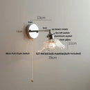 GobekUsa Iron Rotate LED Wall Light Modern Pull Chain Switch Clear Glass Wandlamp