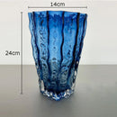 GobekUsa Clear Ice Vase for Hydroponic Flowers Desk Decor Bouquets Minimalist Floral Arrangement Modern Glass Pot