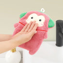 GobekUsa Cute Cartoon Animal Hand Towel Double Layer Thickened Towel for Kids Home Kitchen