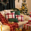 GobekUsa Christmas Plaid Weave Cushion Cover - Festive Decorative Throw Pillow Cover