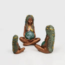 GobekUsa Gaia Mother Earth Lotus Yoga Pose Resin Figurine Decor for Home Nature Sculpture