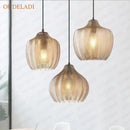 GobekUsa Amber Glass Pendant Lights for Kitchen, Restaurant, Bedroom - E27 Luminaires