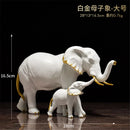 GobekUsa Elephant Art Decor 2pcs Lucky Elephant Sculpture for Home Living Room Decor