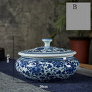 GobekUsa Blue Flower Ceramic Tea Caddy Jar - Living Room Decor or Home Ornament