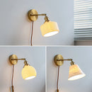 GobekUsa Ceramic Wall Sconce with Adjustable Iron Arm for Living Room Décor