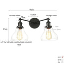GobekUsa Black LED Wall Sconce 2-Head Lamp for Bedroom Bathroom Mirror