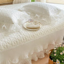 GobekUsa Lace Ruffles Quilted Cooling Bed Skirt Set