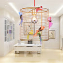 GobekUsa Gold Bird Cage Pendant Lamp for Nordic Loft Home Living Room Bedroom