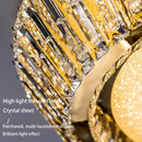 GobekUsa Gold Crystal Glass LED Ceiling Light for Dining Living Room