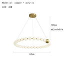 GobekUsa Brass LED Chandelier with Acrylic Ball - High Quality Dimmable Lighting